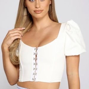White corset top